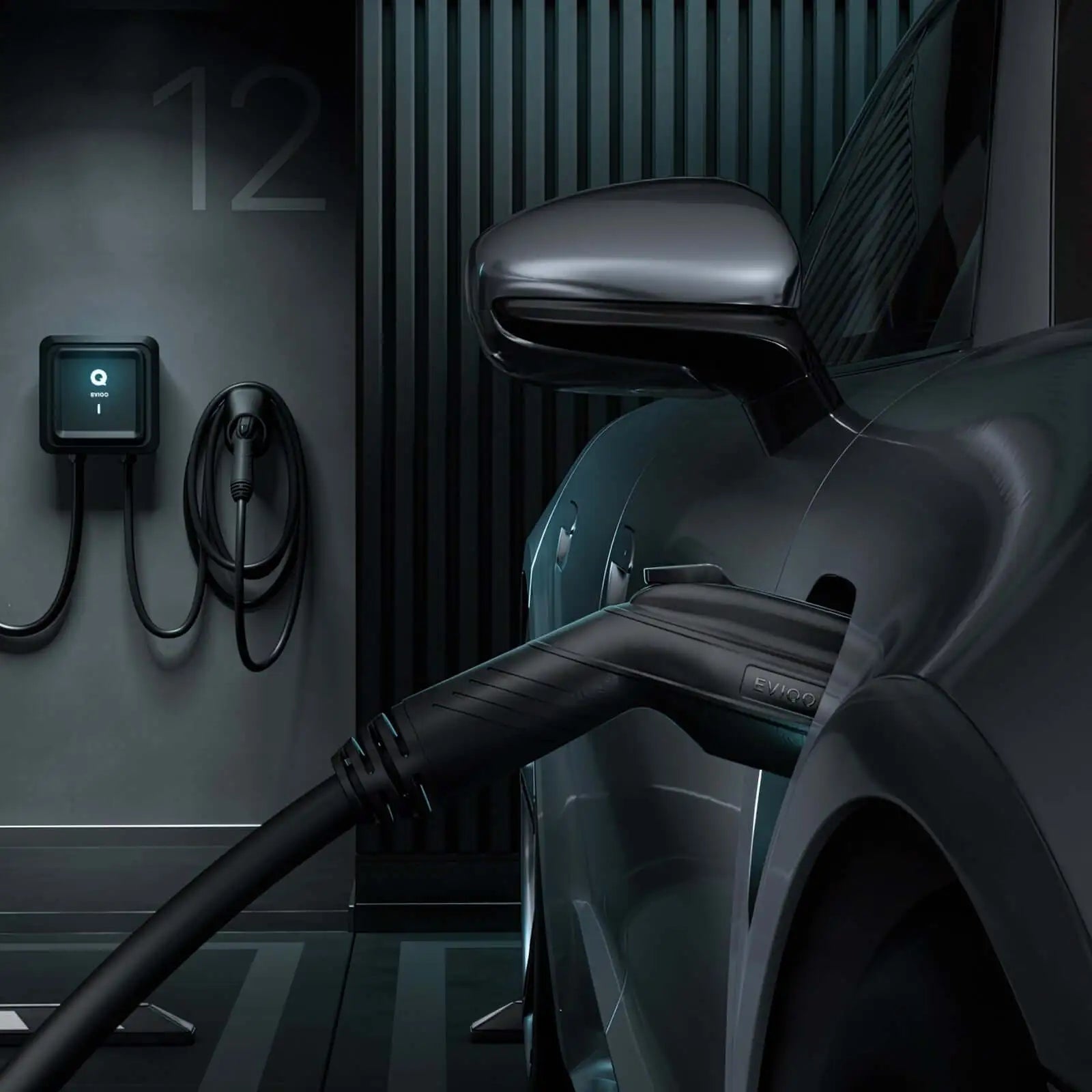 EVIQO Level 2 EV Charger Hardwire Version (240V) | 48 AMP Home Charging Station, 25' Cable, 40" input cable - EVIQO