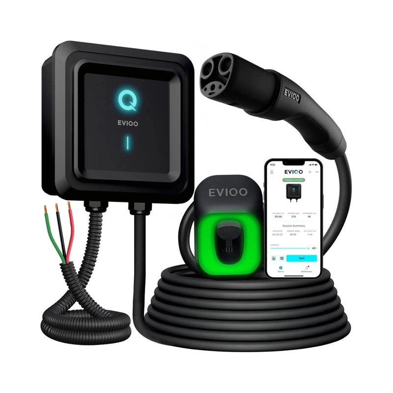 EVIQO NACS Level 2 EV Charger, 48A (50A Max), 240V, Hardwired, for Tesla EVs