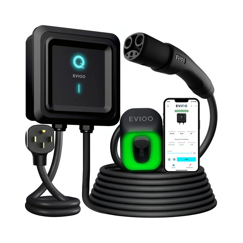 EVIQO NACS Level 2 EV Charger, 40A (9.6kW), 240V, NEMA 14-50 Plug In, for Tesla EVs
