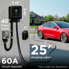 EVIQO NACS Charger for Tesla 48 Amp Hardwired Level 2 EV Charger - 240V Wall EV Charger Level 2, 25ft Cable, WiFi (2.4 GHz) Smart App - Weatherproof, Outdoor (IP66,NEMA 4) UL, ETL Certified